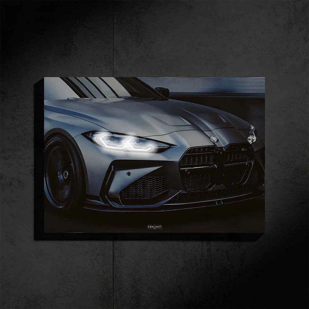 BMW M4 Competition + kit Neon Poster(white LED) (Acrylic Poster)
