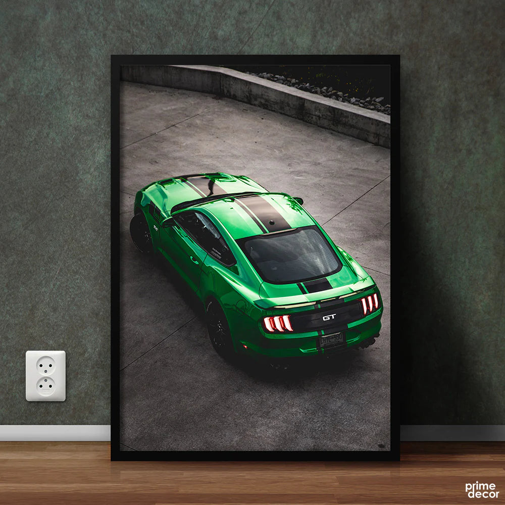 Ford Mustang in Green | Car Poster Wall Art