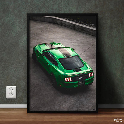 Ford Mustang in Green | Car Poster Wall Art