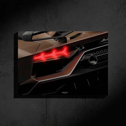 Lamborghini Aventador SVJ NEON Poster (Red LED) (Acrylic Poster)