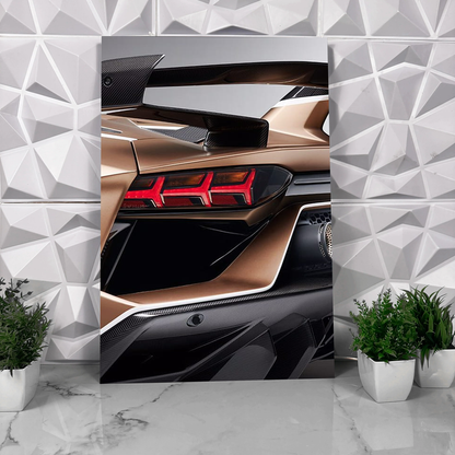 Lamborghini Aventador SVJ NEON Poster (Red LED) (Acrylic Poster)